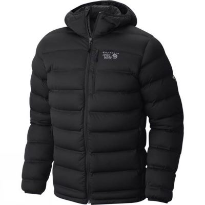 Chaquetas Mountain Hardwear Stretch Down Plus Hooded Hombre - Negras - Chile EMI035784